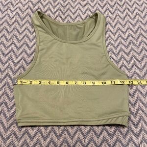 PSK Collective Sage Green Active Crop Top – Medium – Polyester/Spandex